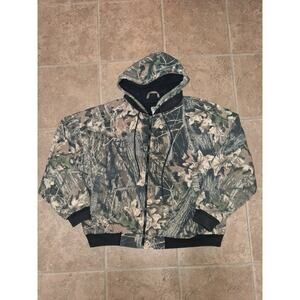 Vintage Ozark Trail Jacket Mens Large Mossy Oak Break Up Camo Hood Lined 90s Y2K